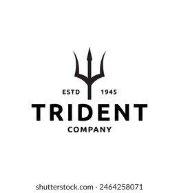 Trident logo vector design concept isolated on white background