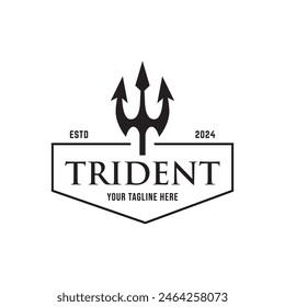 Trident logo vector design concept isolated on white background