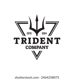 Trident logo vector design concept isolated on white background