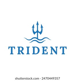 Trident logo vector design concept isolated on white background