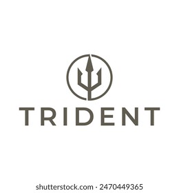 Trident logo vector design concept isolated on white background