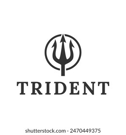 Trident logo vector design concept isolated on white background