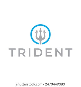 Trident logo vector design concept isolated on white background