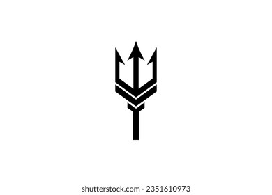 Trident logo vector design simple sign
