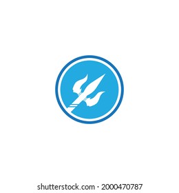 Trident Logo Vektorgrafik Symbol Design.