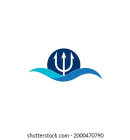Trident logo vector illustration symbol design.