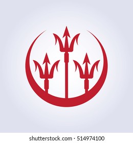 trident logo vector red