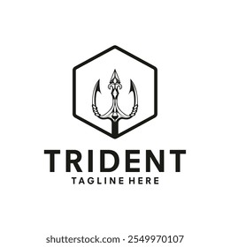 trident logo vector template illustration design