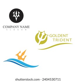 Trident logo vector template symbol element design 
