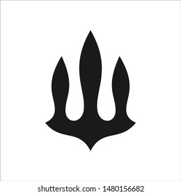 Trident logo vector. Trishul symbol. Ancient icon.