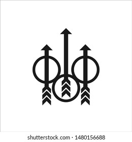 Trident logo vector. Trishul symbol. Ancient icon.