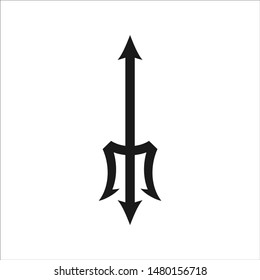Trident logo vector. Trishul symbol. Ancient icon.