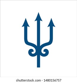 Trident logo vector. Trishul symbol. Ancient icon.