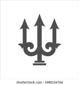 Trident logo vector. Trishul symbol. Ancient icon.