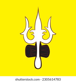 Trident logo vector. Trishul symbol. Ancient icon. Vector Illustration of Trishul for Shivratri a Hindu festival of the God Shiva. Pen trident vector logo design. Trident  icon illustration.