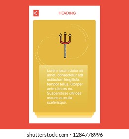 Trident  mobile vertical banner design design. Vector