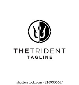 trident and monochrome logo, icon and vector