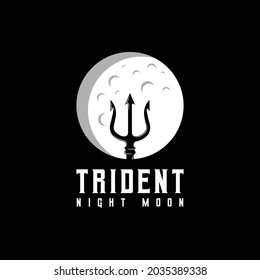 Trident and Moon logo design