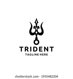 Trident Neptune God Poseidon Triton King Spear Logo Design