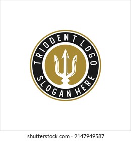 Trident Neptune God Poseidon Triton King Spear Logo Design