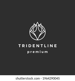 Trident Neptune Poseidon icon logo design on black background