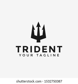 Trident Neptune Poseidon logo design Template