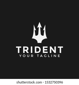 Trident Neptune Poseidon logo design Template