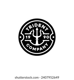 Símbolo del logotipo del panel de Neptuno tridente Diseño del tritón poseidón