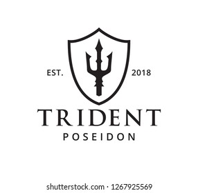 trident ocean king master vector icon logo design template
