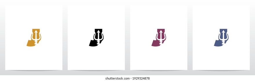 Trident On Letter Logo Design J