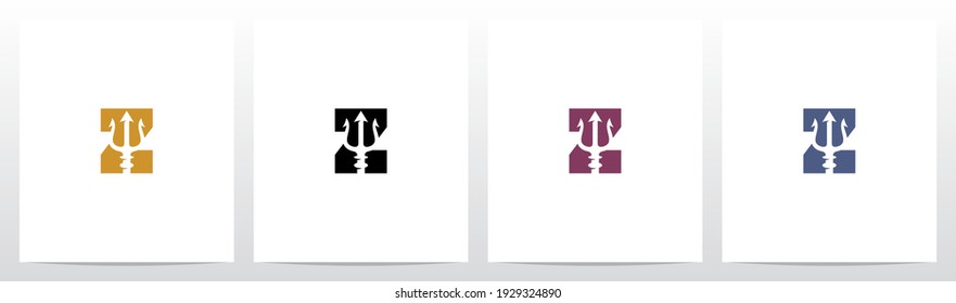 Trident On Letter Logo Design Z