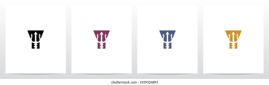 Trident On Letter Logo Design Y