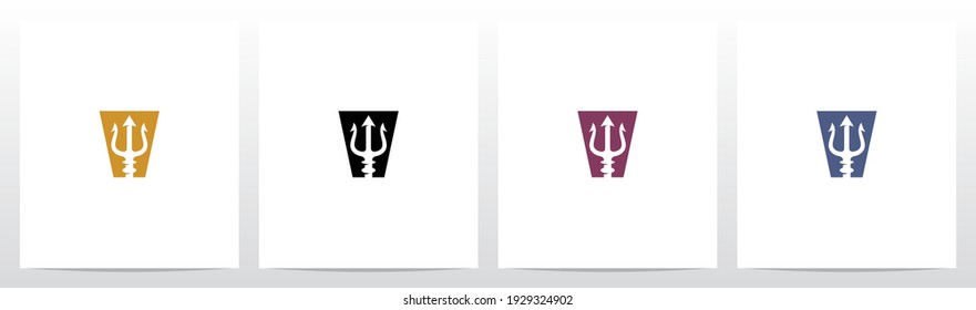 Trident On Letter Logo Design V