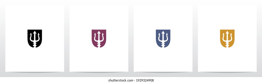 Trident On Letter Logo Design U