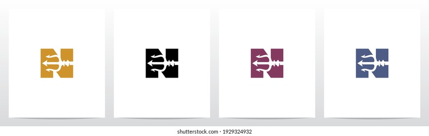 Diseño de logotipo Trident On Letter N