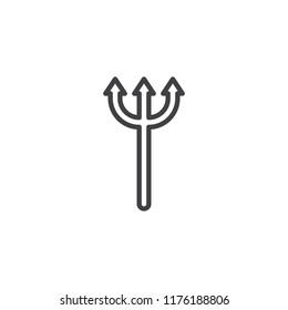 Trident outline icon. linear style sign for mobile concept and web design. Devil trident simple line vector icon. Symbol, logo illustration. Pixel perfect vector graphics