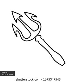 Trident outline icon with a white background. Vector illustration.