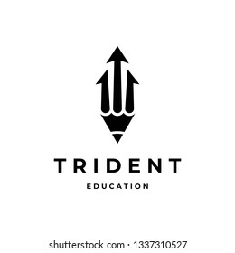 Trident Pencil Logo Design Template 