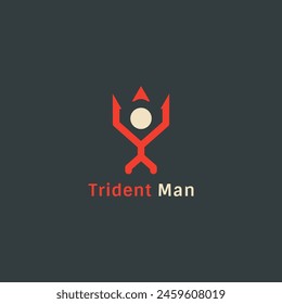 Trident and person combined logo.