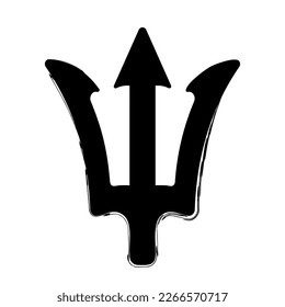 pincel tridente posidon sobre fondo blanco, ilustración vectorial.