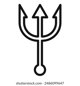 trident and poseidon icon mark in filled style