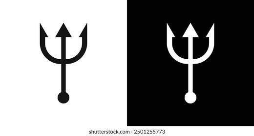 trident and poseidon icon Symbol mark in filled style