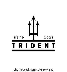  trident Poseidon Neptune Shiva goddess Hinduism underwater ocean king of water logo design vector