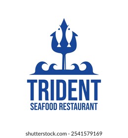 trident Meeresfrüchte Restaurant flach minimalistisch Logo-Design