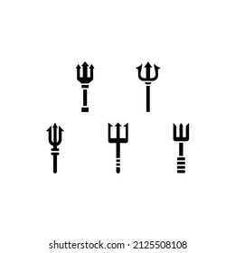 Trident set icon isolated on white background
