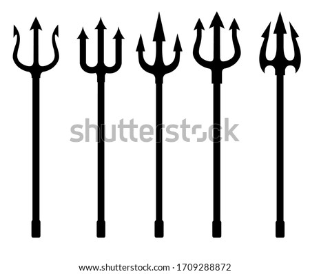 Trident set icon, logo isolated on white background