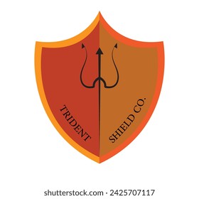 Trident and shield concept logo