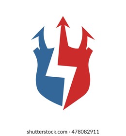 Trident Shield Energy Logo Design Template