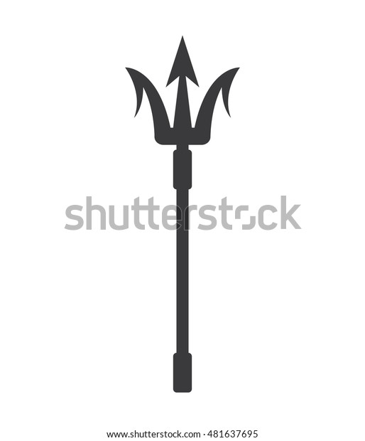 Trident Silhouette Object Isolated White Background Stock Vector ...