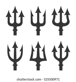 Trident Silhouette Set On White Background Stock Vector (Royalty Free ...